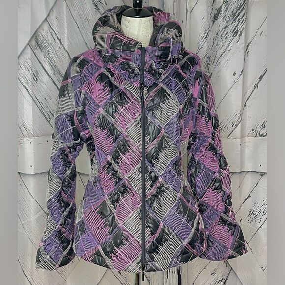 Samuel Dong Puffer Jacket w/Abstract Embroidered Lines Size L - Picture 3 of 9